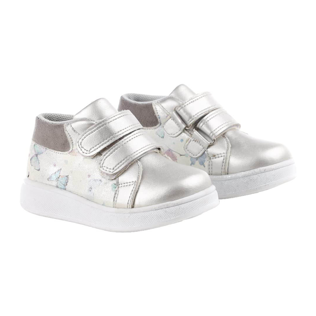 HK1138 جزمة بناتي كاجوال - فضي