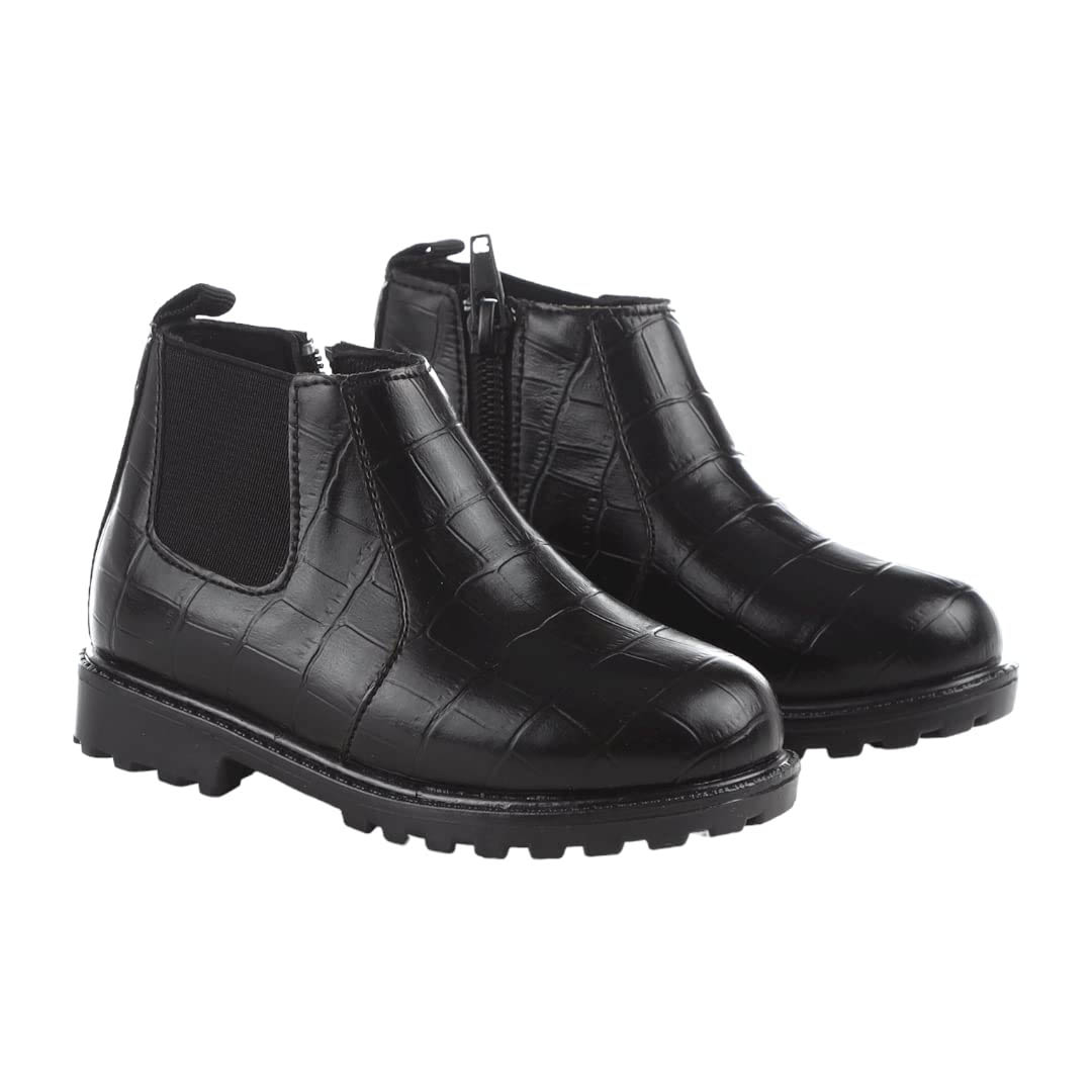 HK1119 هاف بوت بناتي كاجول - أسود