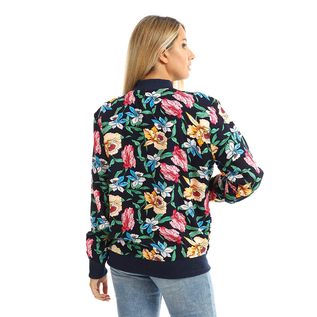 6862 جاكيت حريمي مبطن بسوستة - كحلي