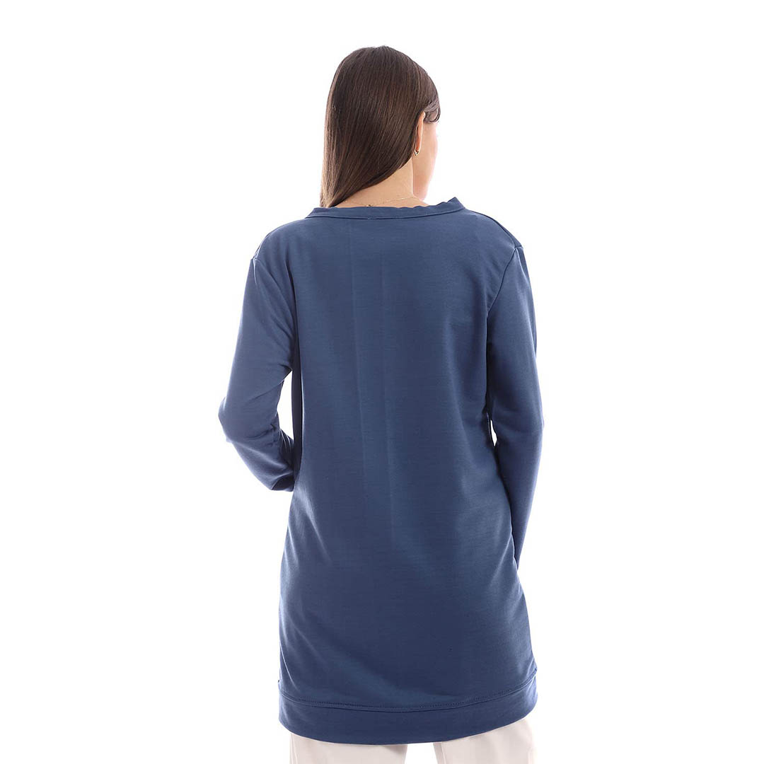 6867 كارديجان حريمي بكم طويل - كحلي