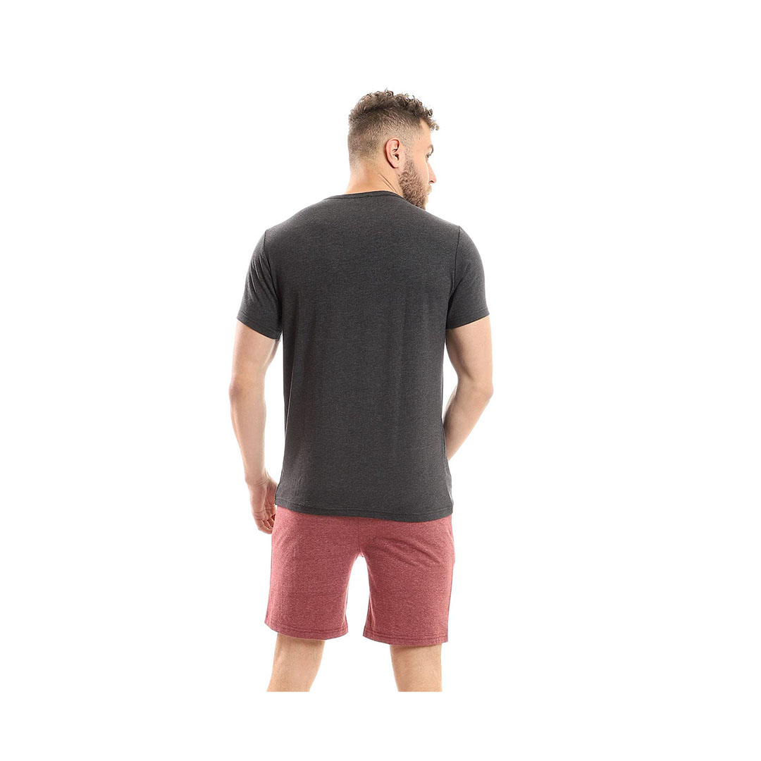 M5578 بيجامة رجالي صيفي - نبيتي/أسود