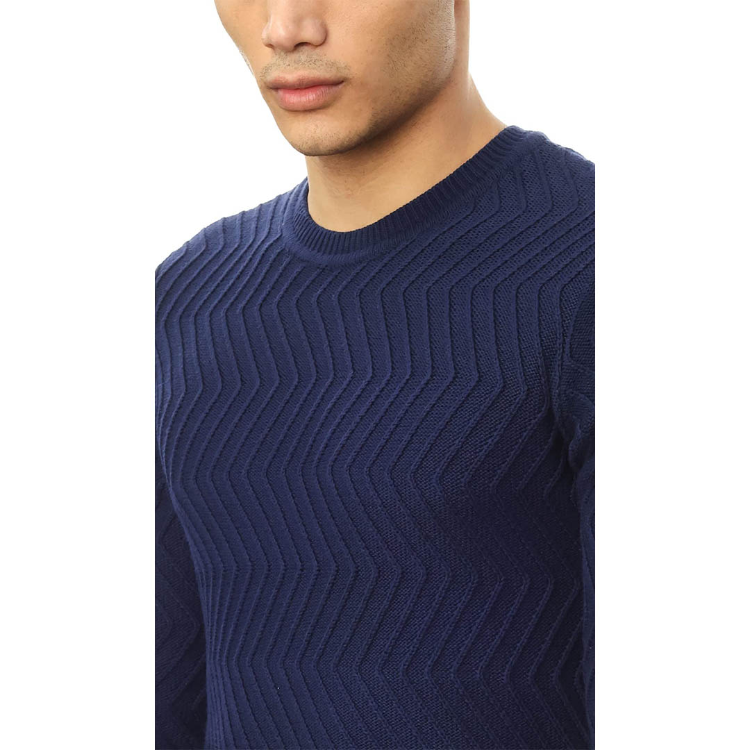 27219 بلوفر رجالي بكم طويل - كحلي