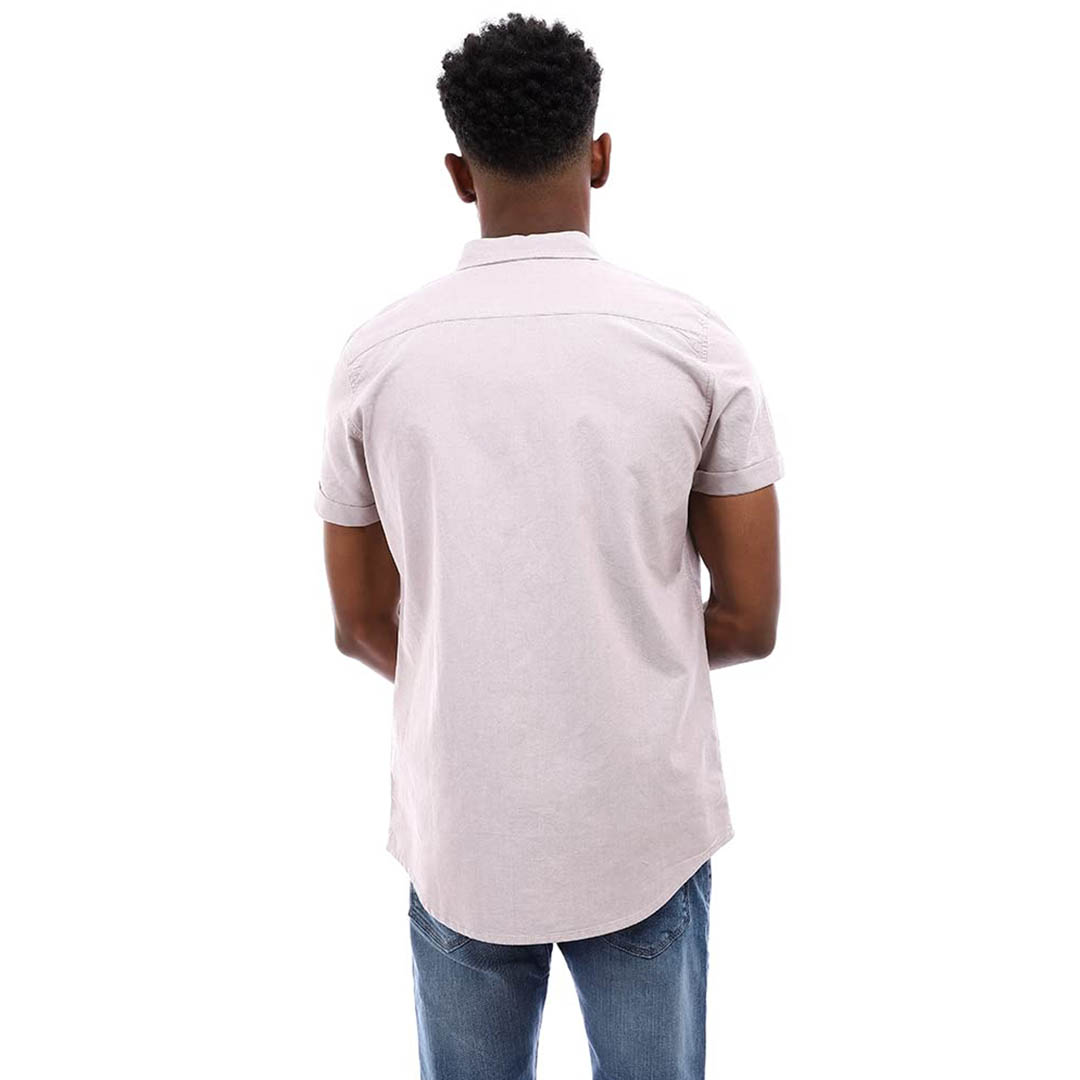 S6M574 قميص رجالي نص كم - بيج