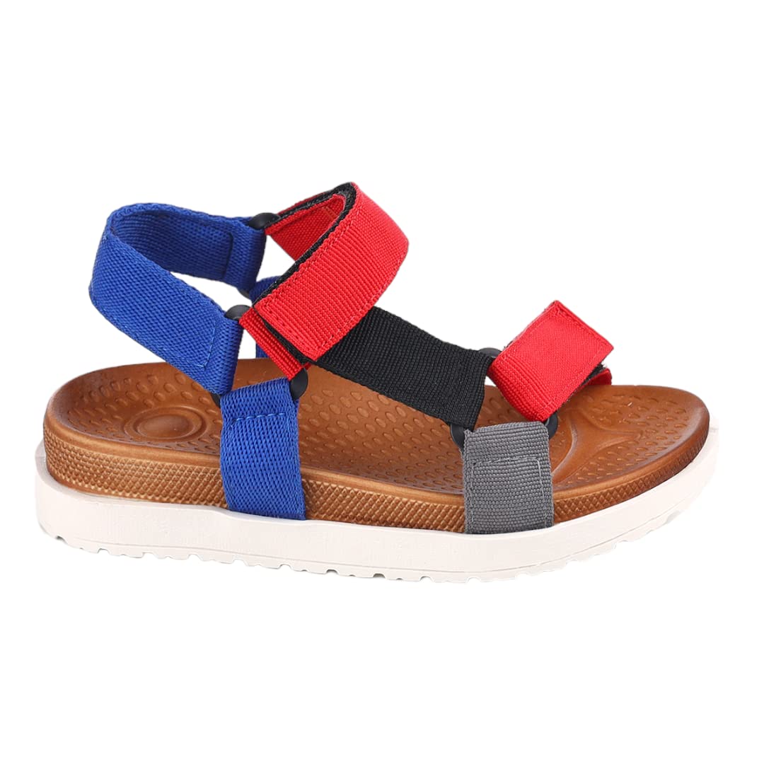 HK232014-3 صندل أولادي كاجوال - أحمر / أزرق