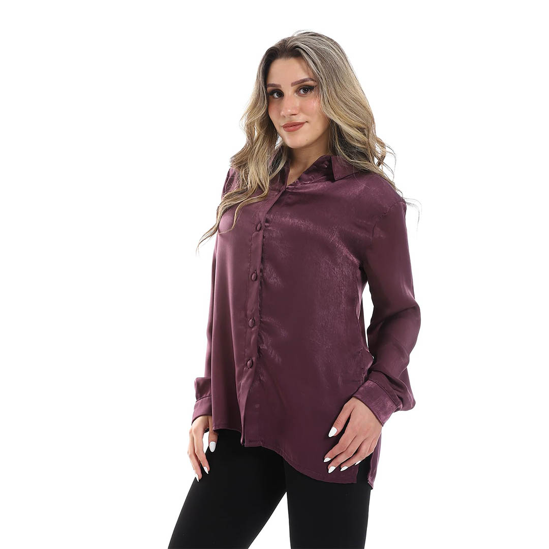 35S23W30330 بلوزة حريمي بكم طويل - بنفسجي