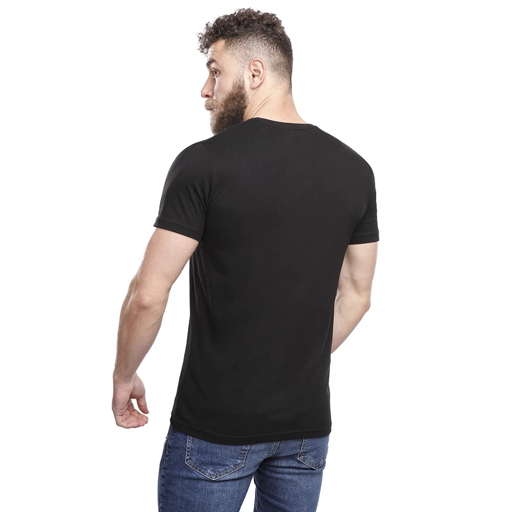 تي شيرت رجالي نص كم - أسود