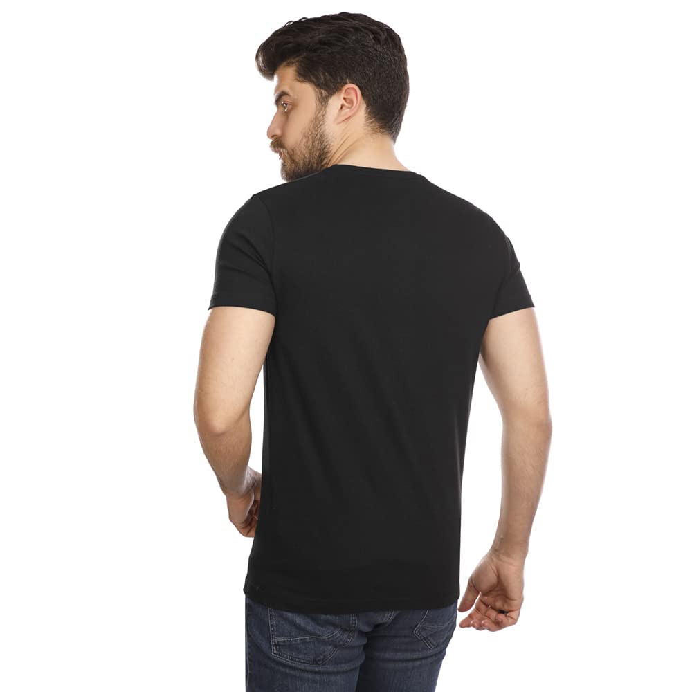 1000189 تي شيرت رجالي نص كم - أسود