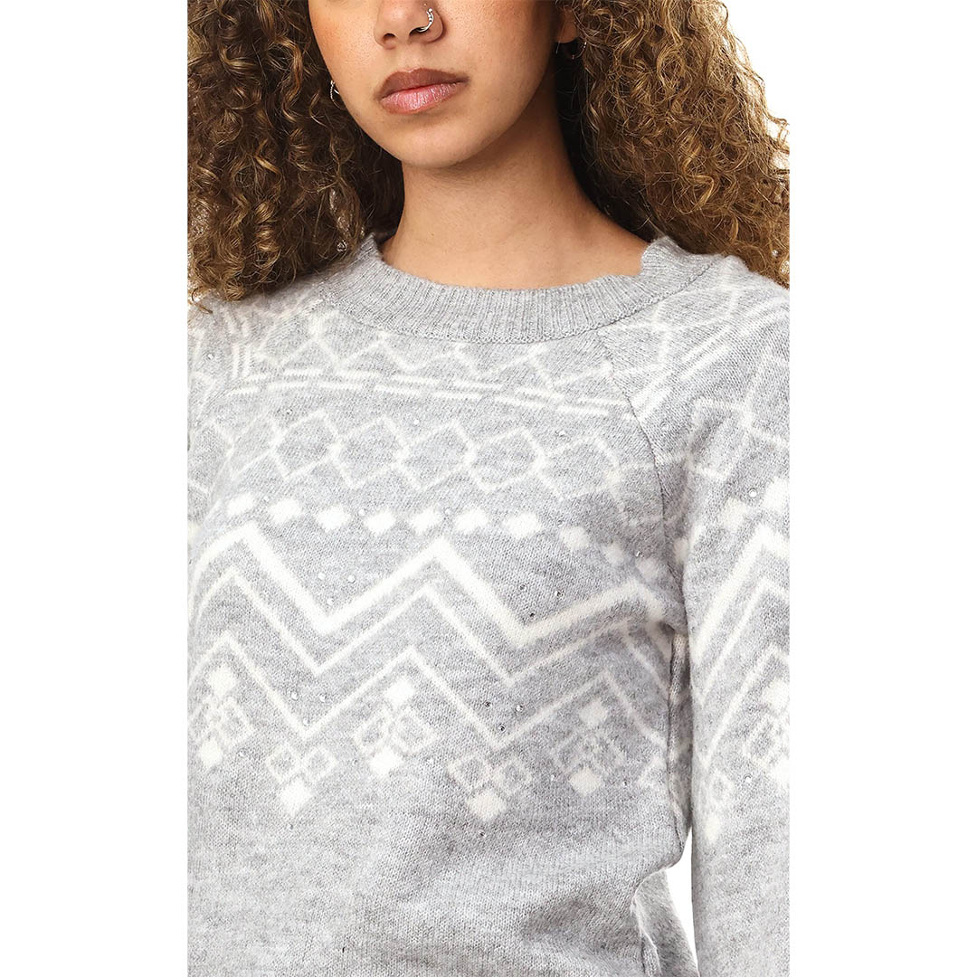 بلوفر حريمي كاجوال طويل - رمادي