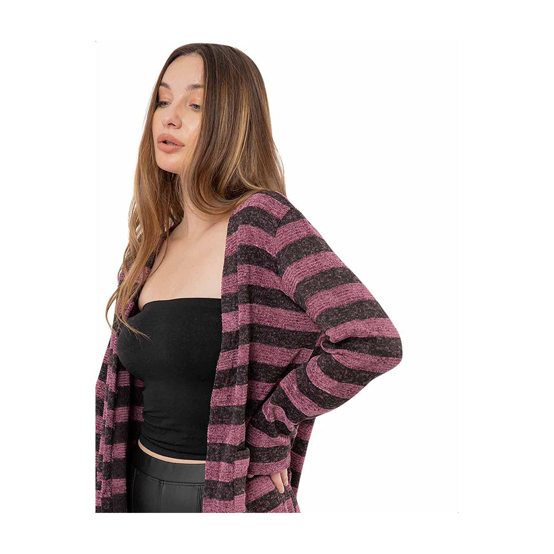 3395 كارديجان كم طويل مخطط - كاشمير