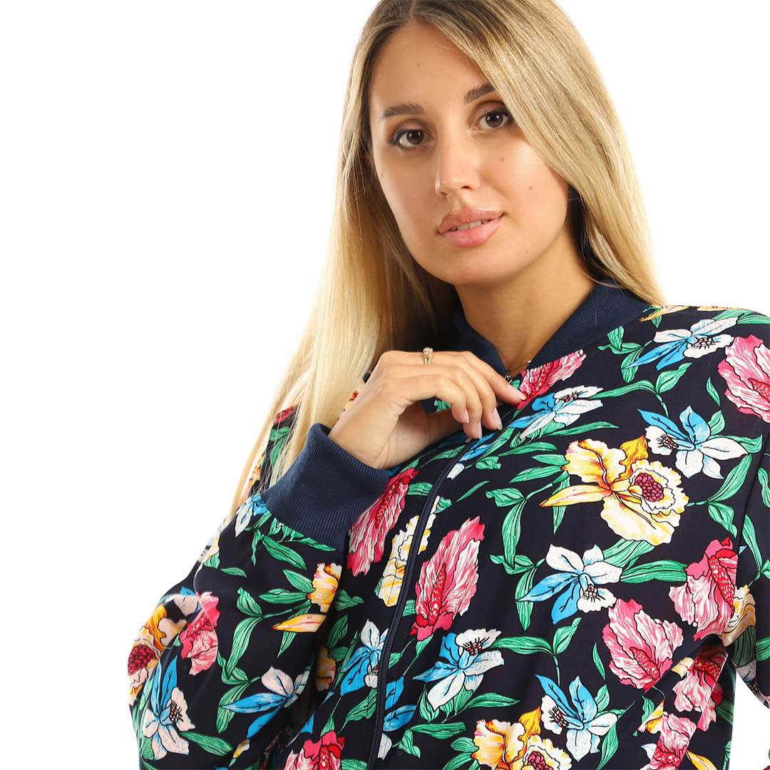 6862 جاكيت حريمي مبطن بسوستة - كحلي