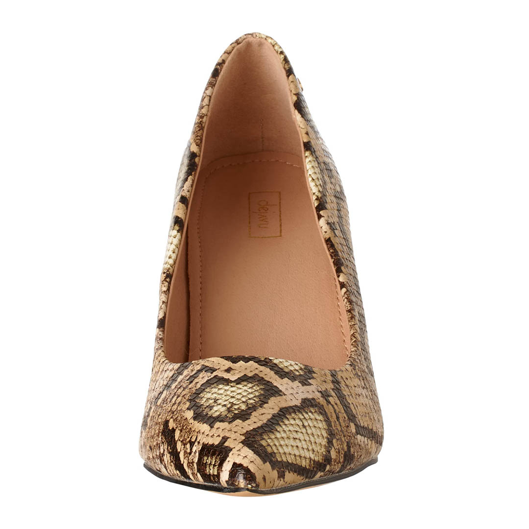 CXQ-DVTT-012 جزمة بكعب حريمي - بيج/بني