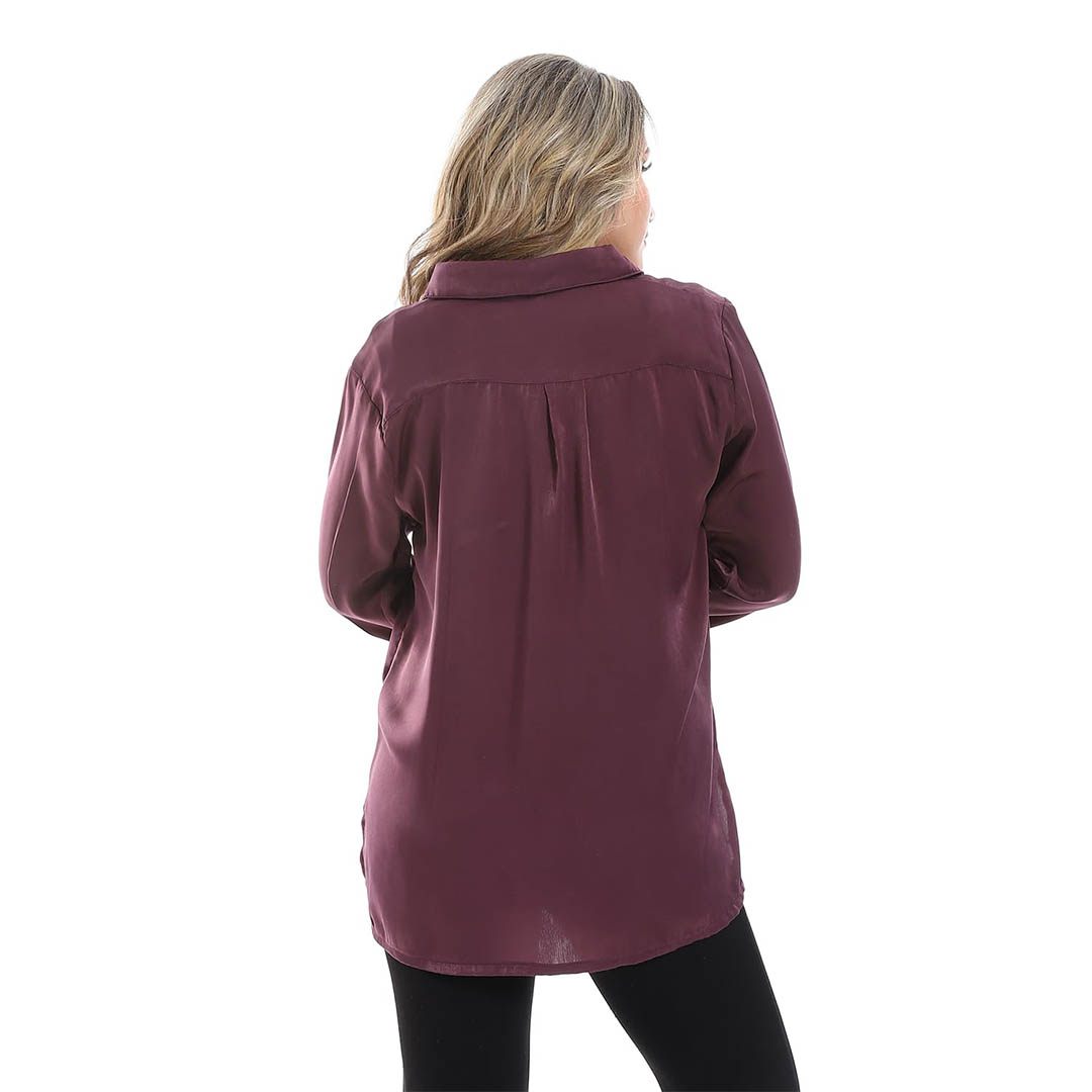 35S23W30330 بلوزة حريمي بكم طويل - بنفسجي