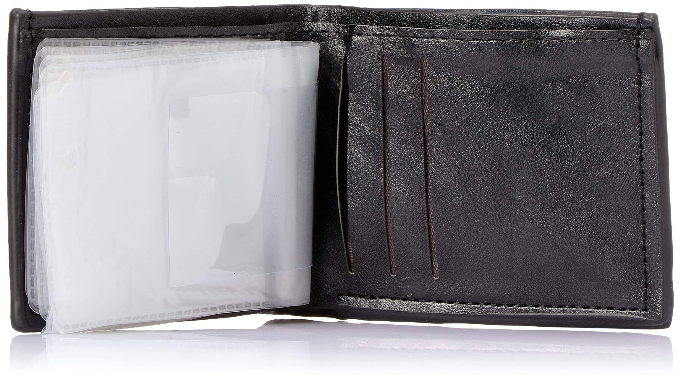 محفظة جلد رجالي - أسود/هافان