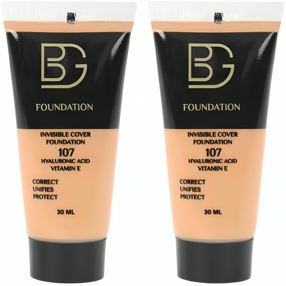 BG فاونديشن سائل 107 بتغطية كاملة - غير لامع - 30 مل (1+1 مجانا)