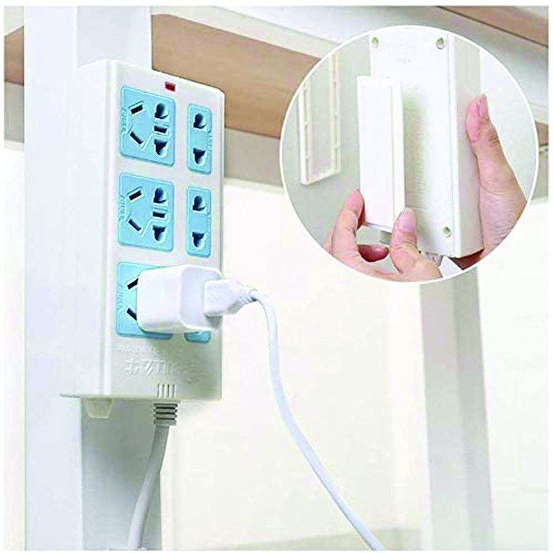 حامل مشترك الكهرباء ذاتي اللصق - 2 قطعه - أبيض