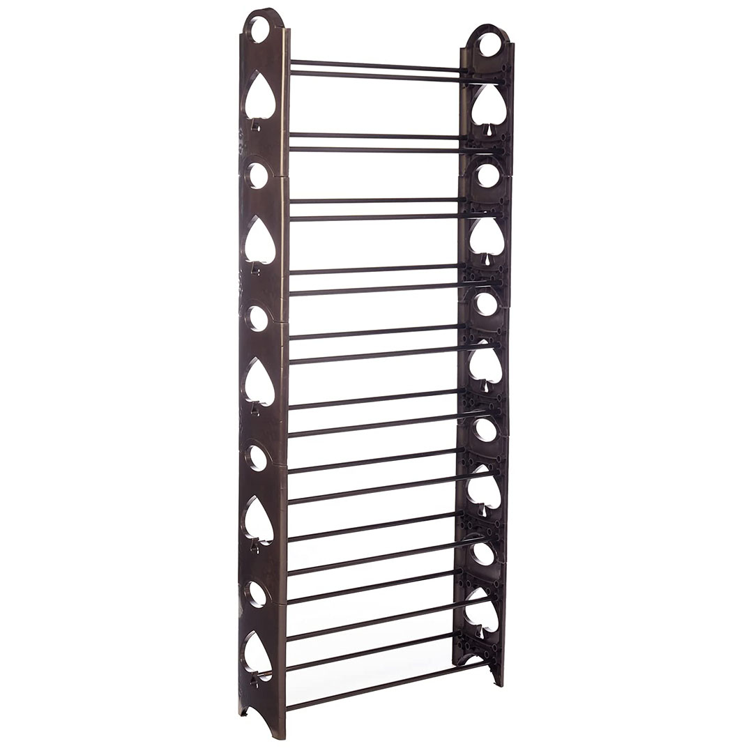 وحدة رفوف تخزين معدنية - 10 أرفف - أسود