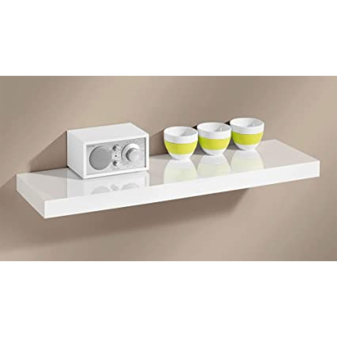 رف حائط متعدد الاستخدام - ‎63.2 * 40.4 * 8.2 سم - خشب - أبيض