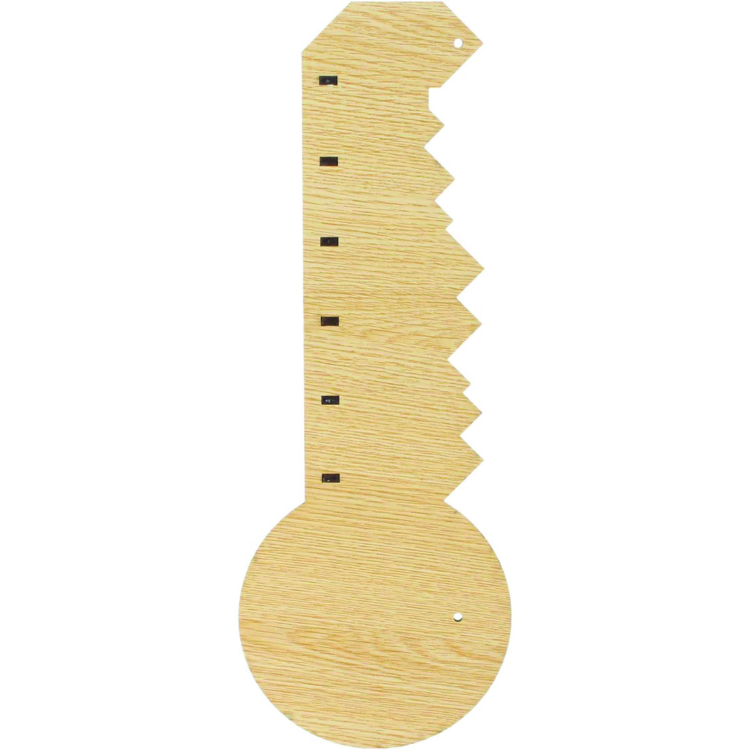 حامل مفاتيح خشبي على شكل مفتاح - 6 خطافات - بيج