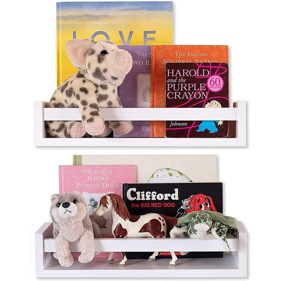 رف حائط متعدد الاستخدام - 38 * 11.5 * 12.7 سم - خشب - أبيض