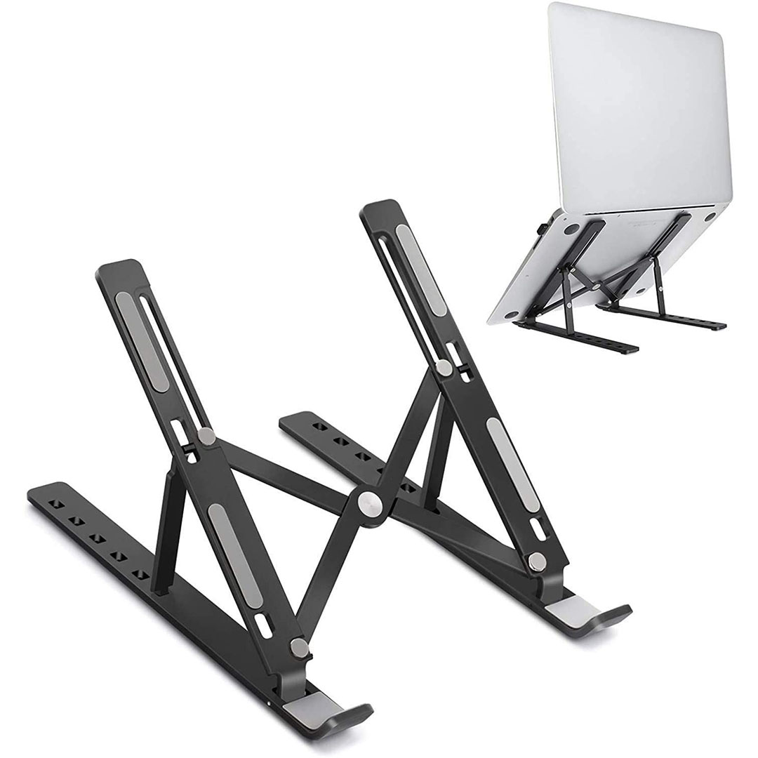 حامل لابتوب قابل للتعديل من الألومنيوم - أسود