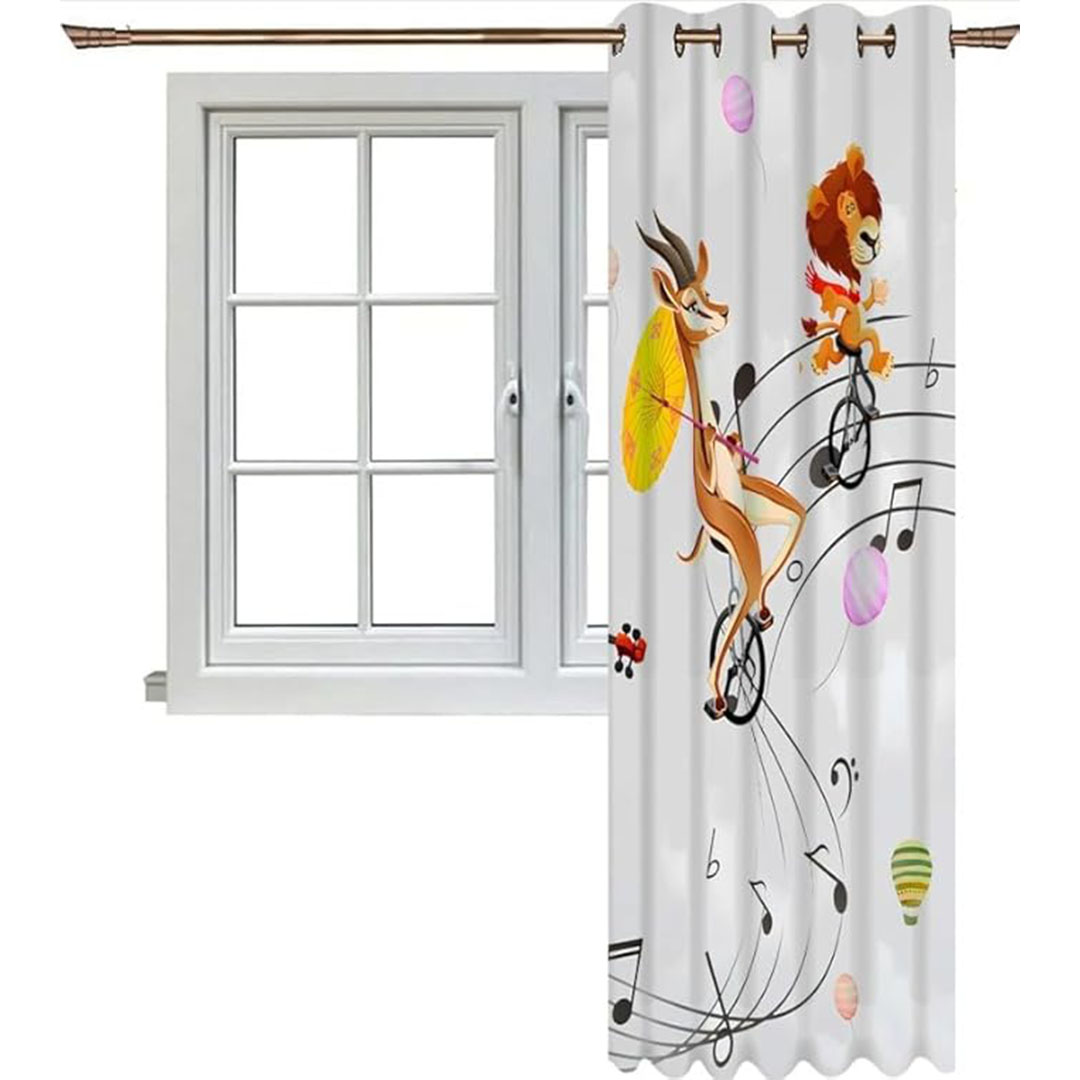 ستارة جلد - شكل أسد وغزال - 140*240 سم