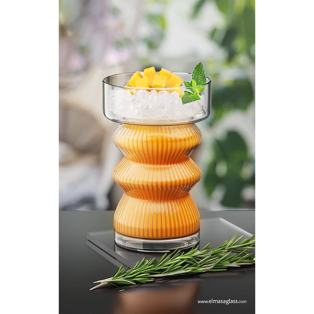 كوب زجاجي للقهوة والمشروبات - 350 مللي - شفاف