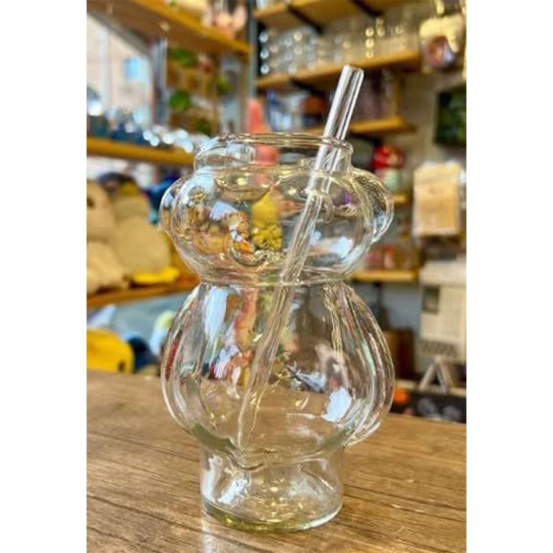 كوب زجاجي بقاعدة مربعة - 400 مللي - شفاف