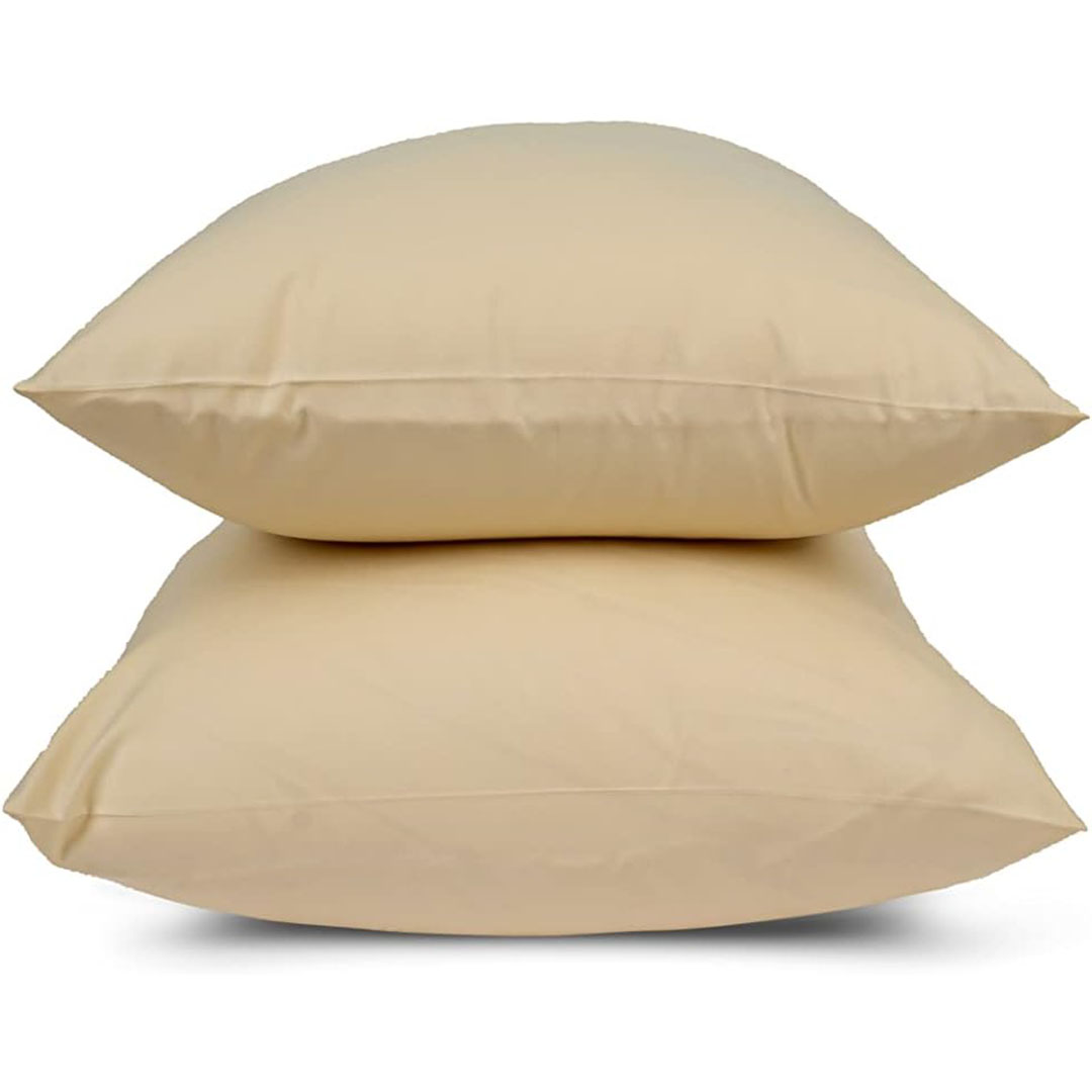 طقم كيس مخدة قطن - 50*70 سم - كريمي