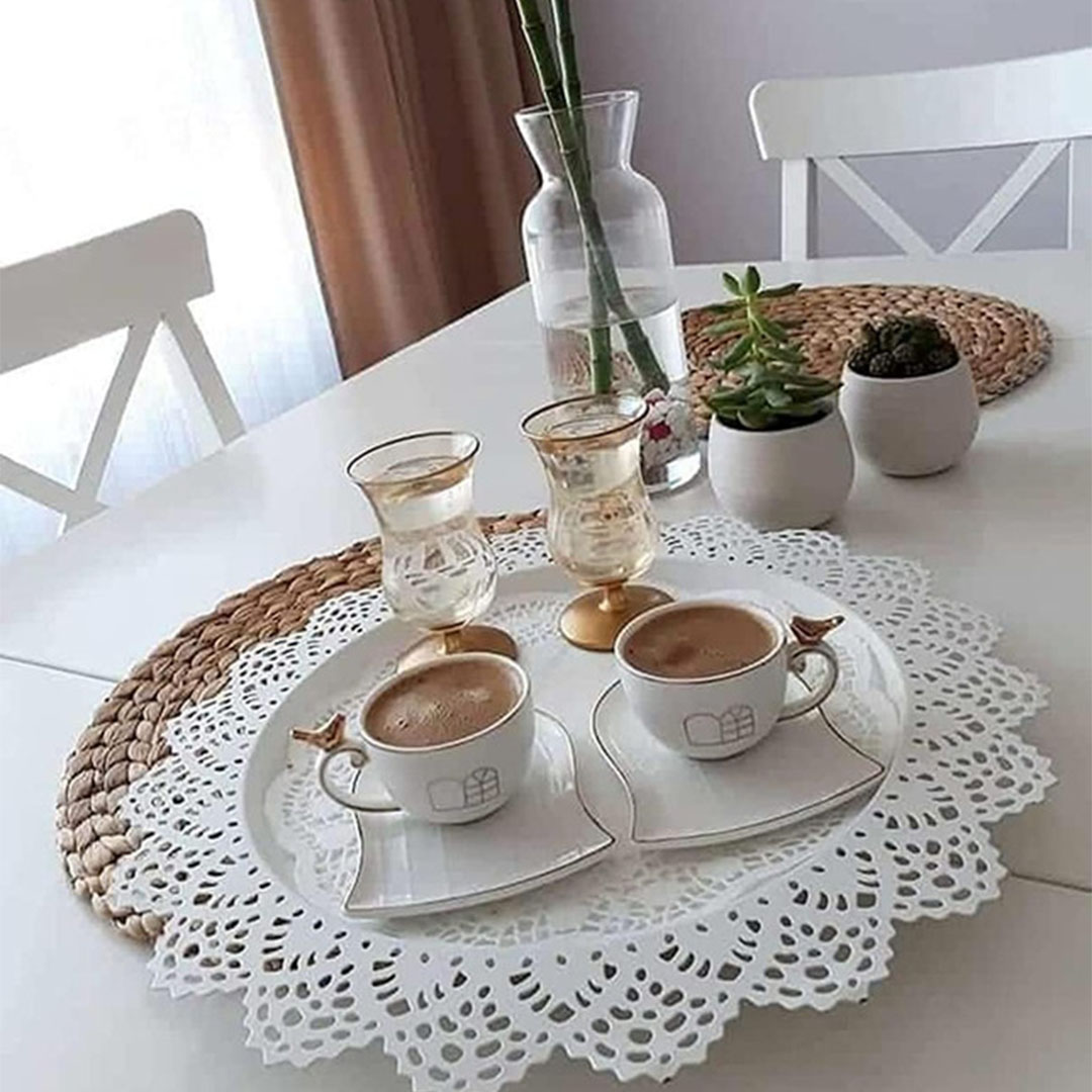 صينية تقديم بلاستيكية مقاومة للكسر - أبيض