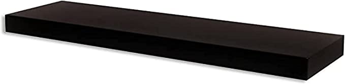 رف حائط خشب - أسود