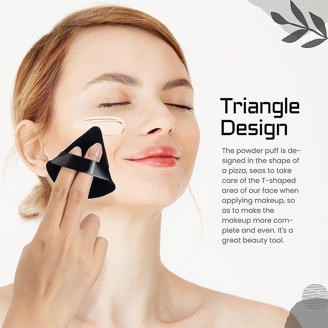 إسفنجة البودرة للمكياج - أسود - 1 قطعة