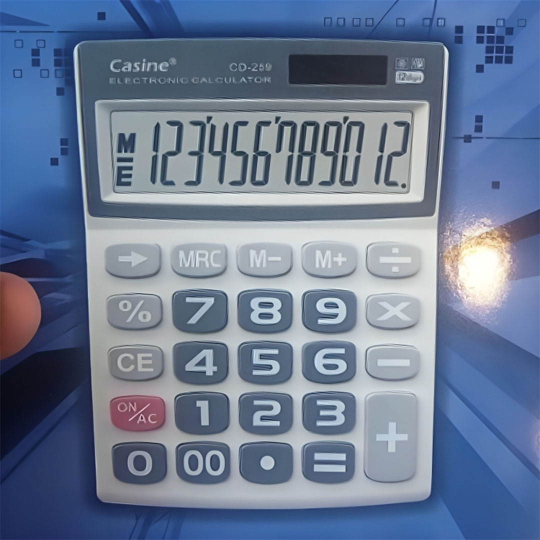 أله حاسبة كاسين - حجم عادي - أسود/رمادي