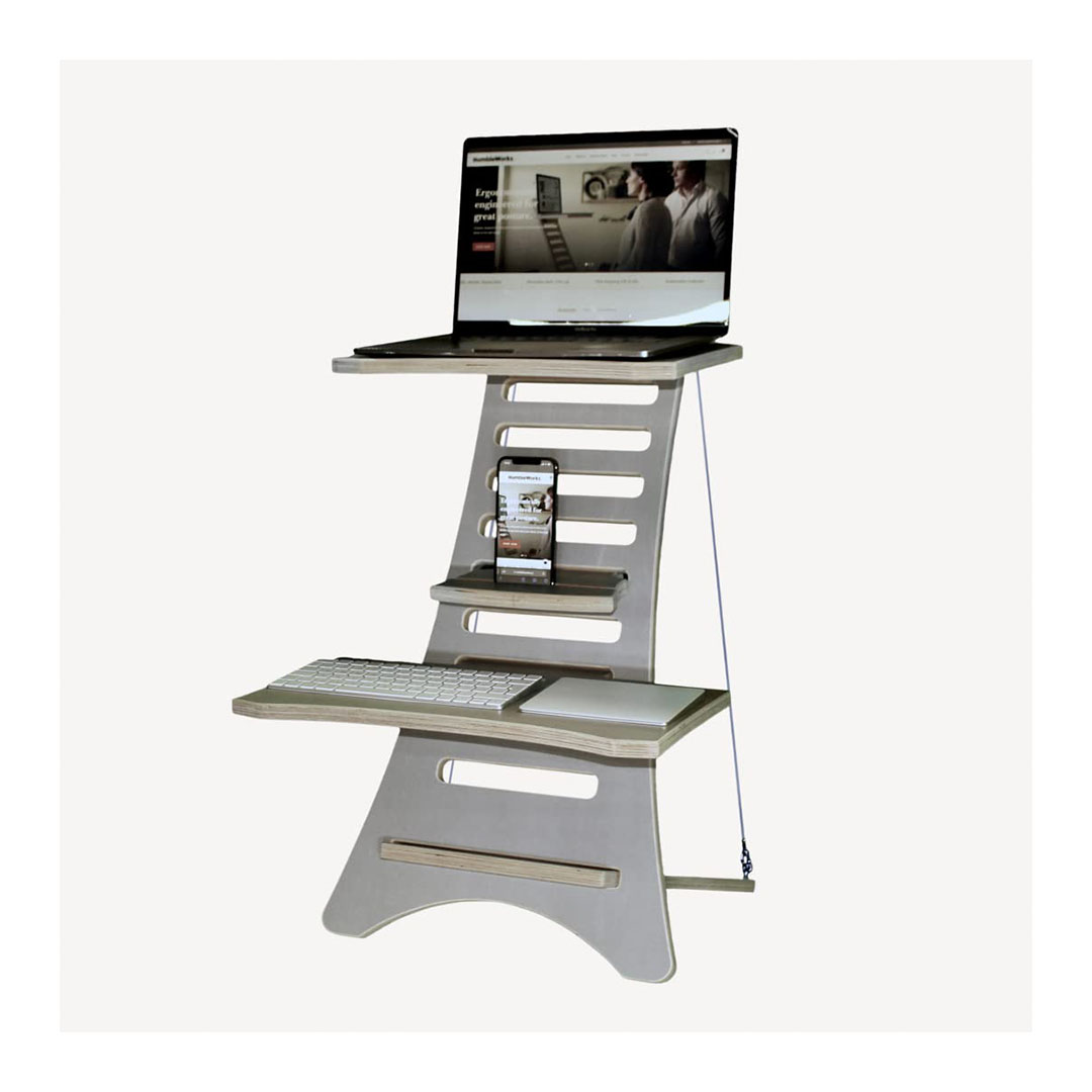 ‎Stan-1 مكتب استاند خشبي - رمادي