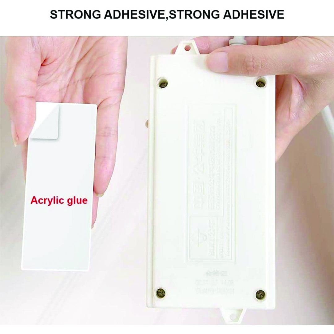 حامل مشترك الكهرباء ذاتي اللصق - 2 قطعه - أبيض