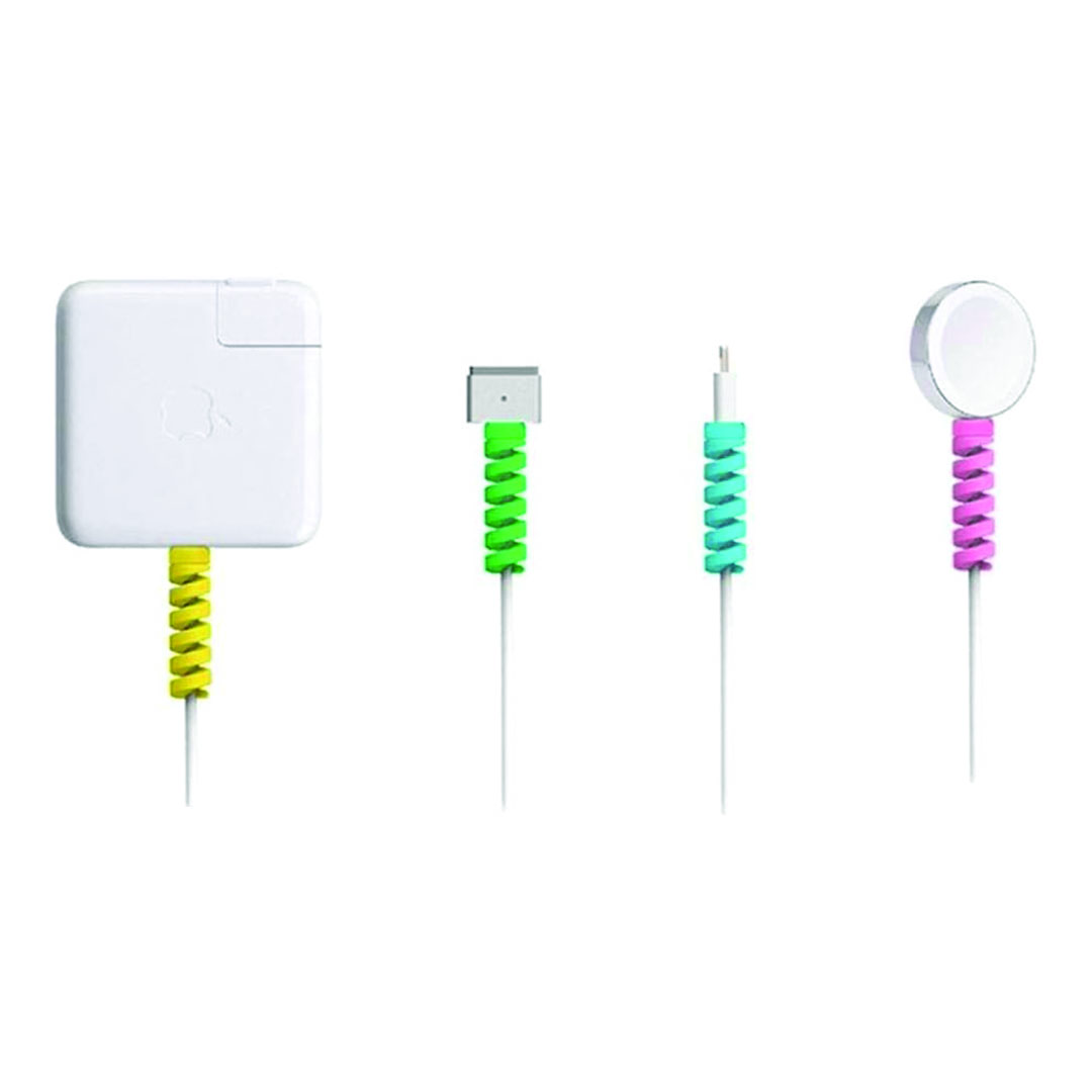 واقي كابل شاحن حلزوني - 4 ألوان مختلفه