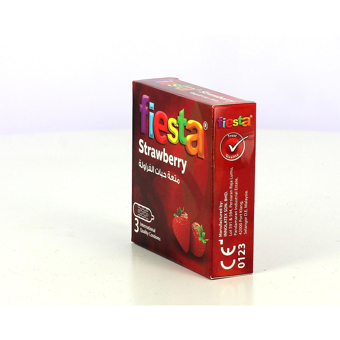 واقي ذكري محبب - فراولة - 3 قطع