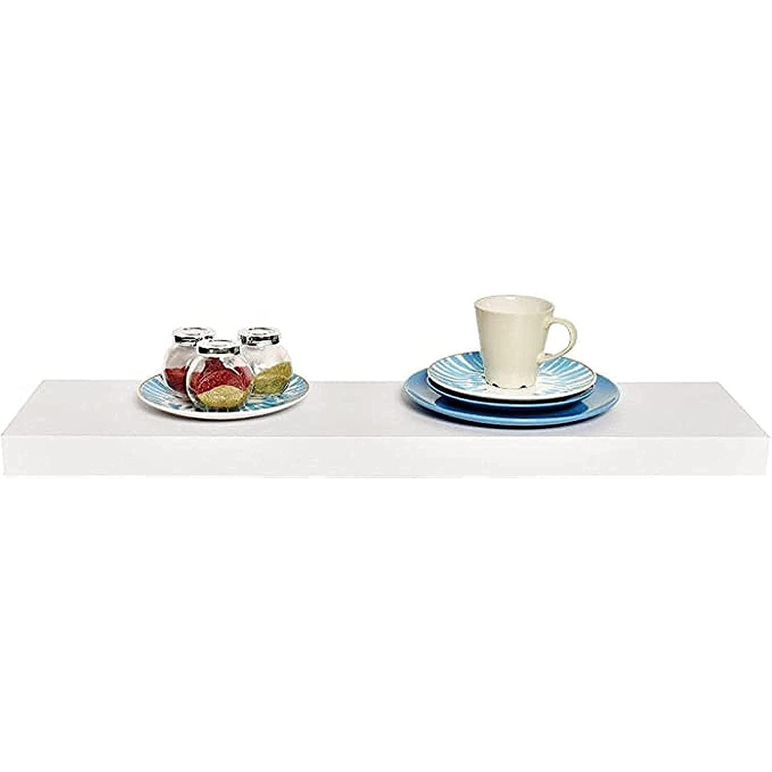 رف حائط متعدد الاستخدام - ‎63.2 * 40.4 * 8.2 سم - خشب - أبيض