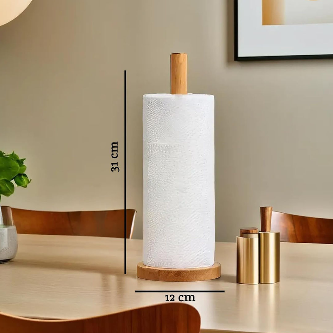 حامل مناديل مطبخ خشب - 31 سم