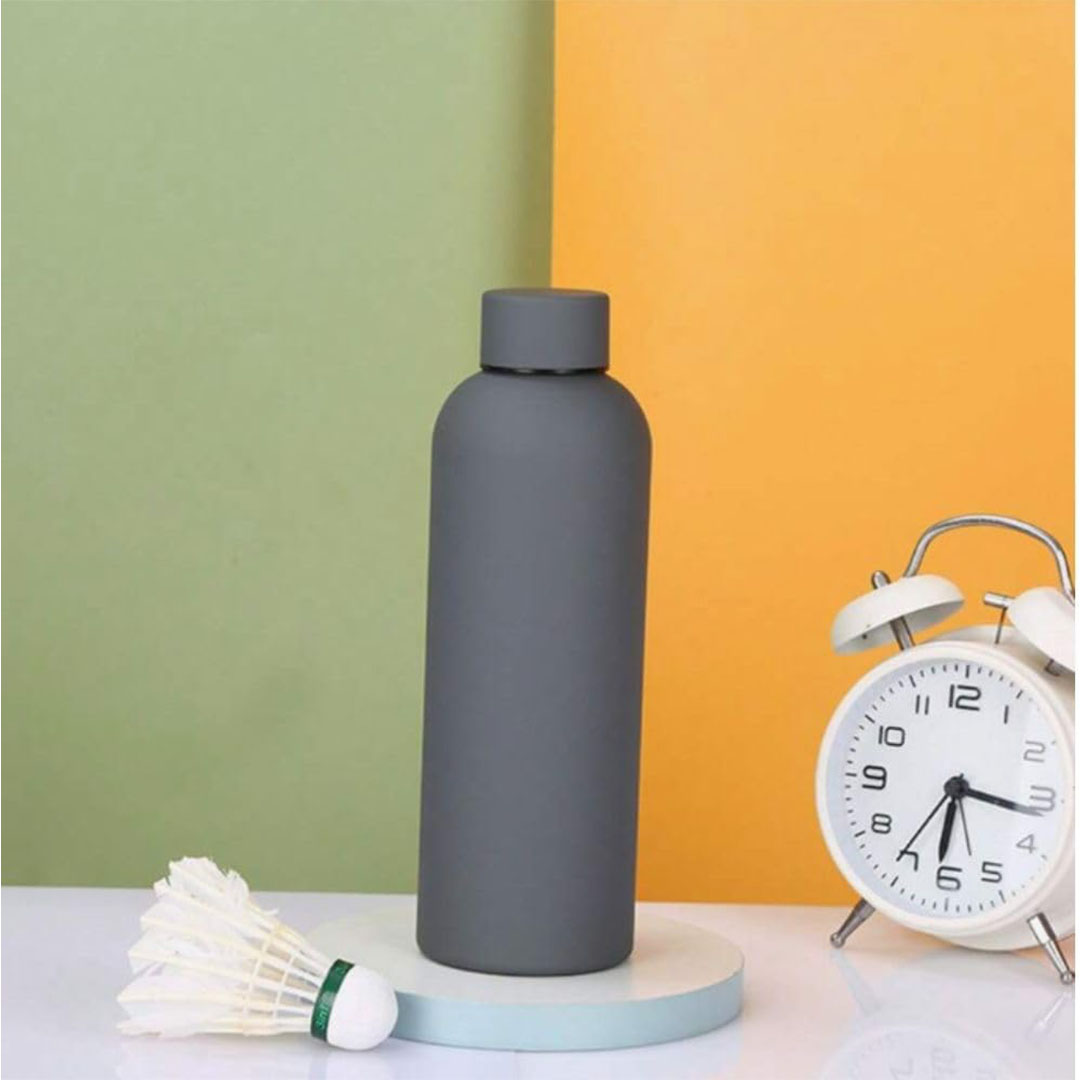 زجاجة مياه حرارية من الفولاذ - 500 مل - رمادي