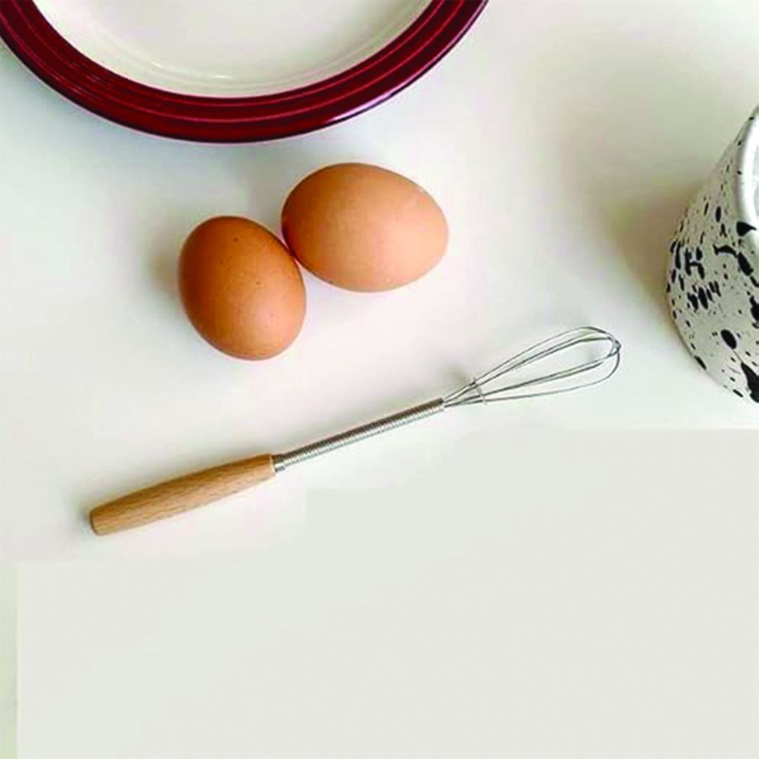 مضرب يدوي من الفولاذ المقاوم للصدأ - فضي/بني