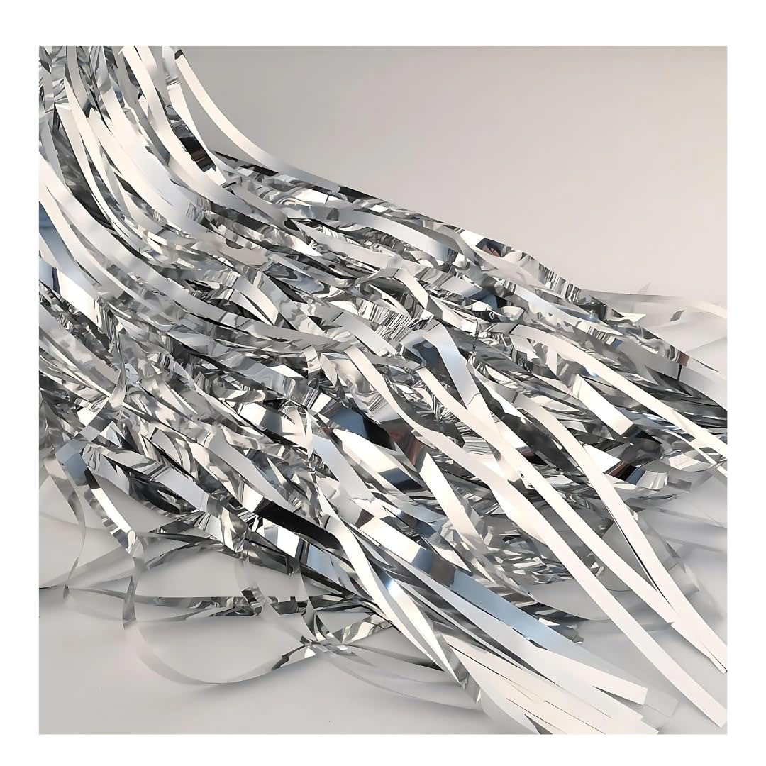 ستائر فويل زينة - عبوة 2 قطعة - لون فضي