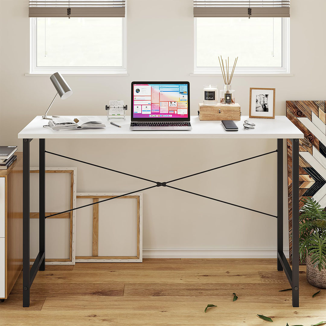 مكتب كمبيوتر منزلي خشب - 50*74*90 سم - أبيض