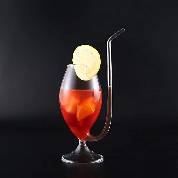 كأس زجاج مدمج مع شفاطة