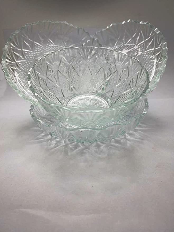 طقم بولات بأطباق زجاج - 12 قطعة