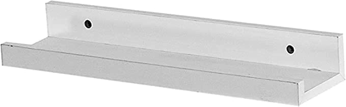 رف صور حائط شكل حرف L - أبيض