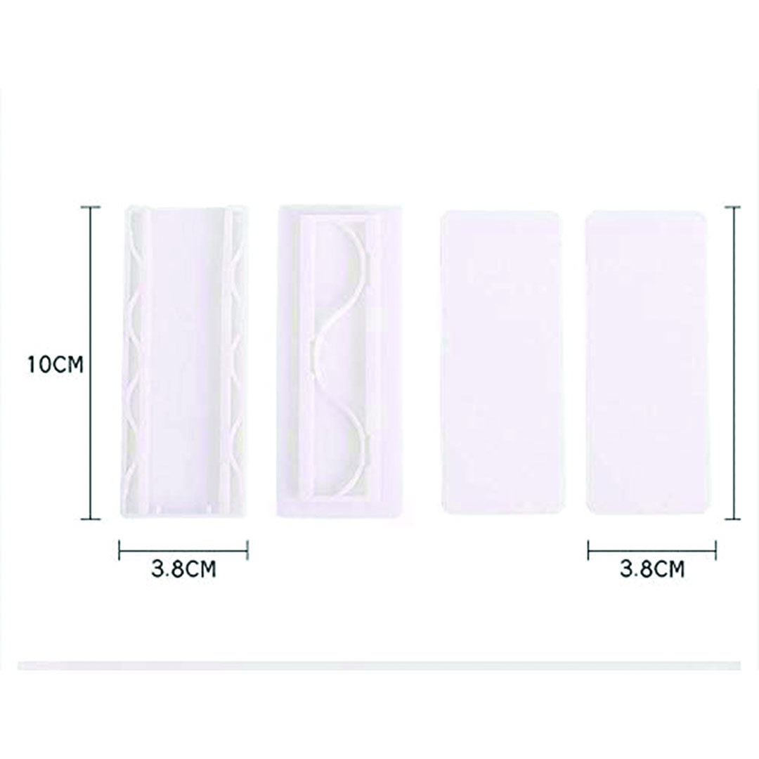 حامل مشترك الكهرباء ذاتي اللصق - 2 قطعه - أبيض