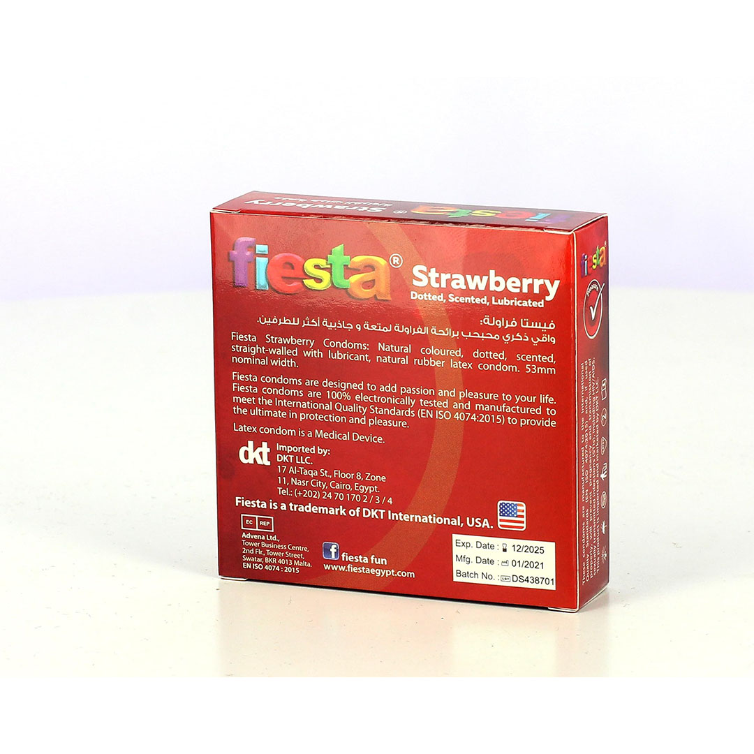 واقي ذكري محبب - فراولة - 3 قطع