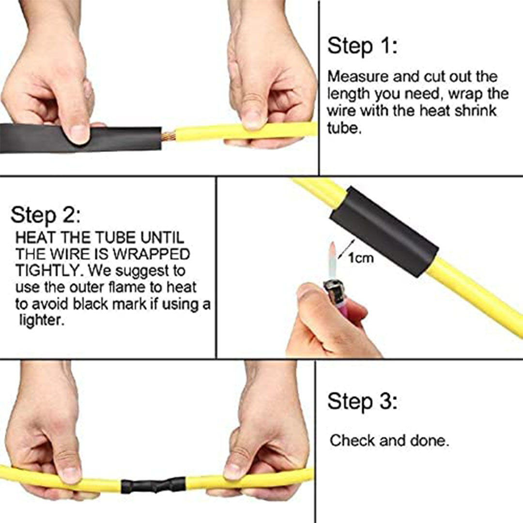 هيت شرينك لحماية الكابلات - 5 مم × 1 متر - أحمر