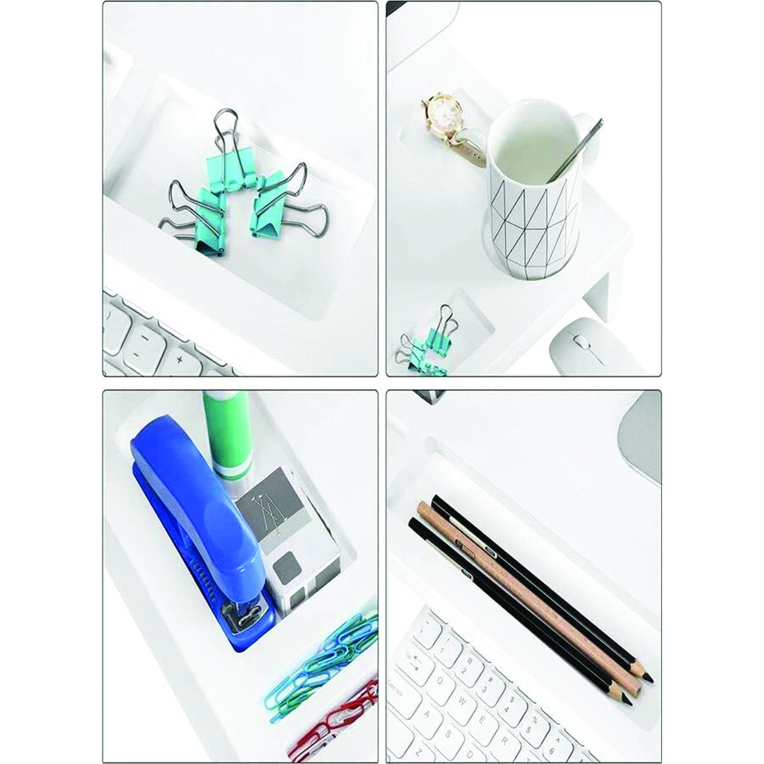 حامل خشبي للاب توب والتلفزيون - أبيض