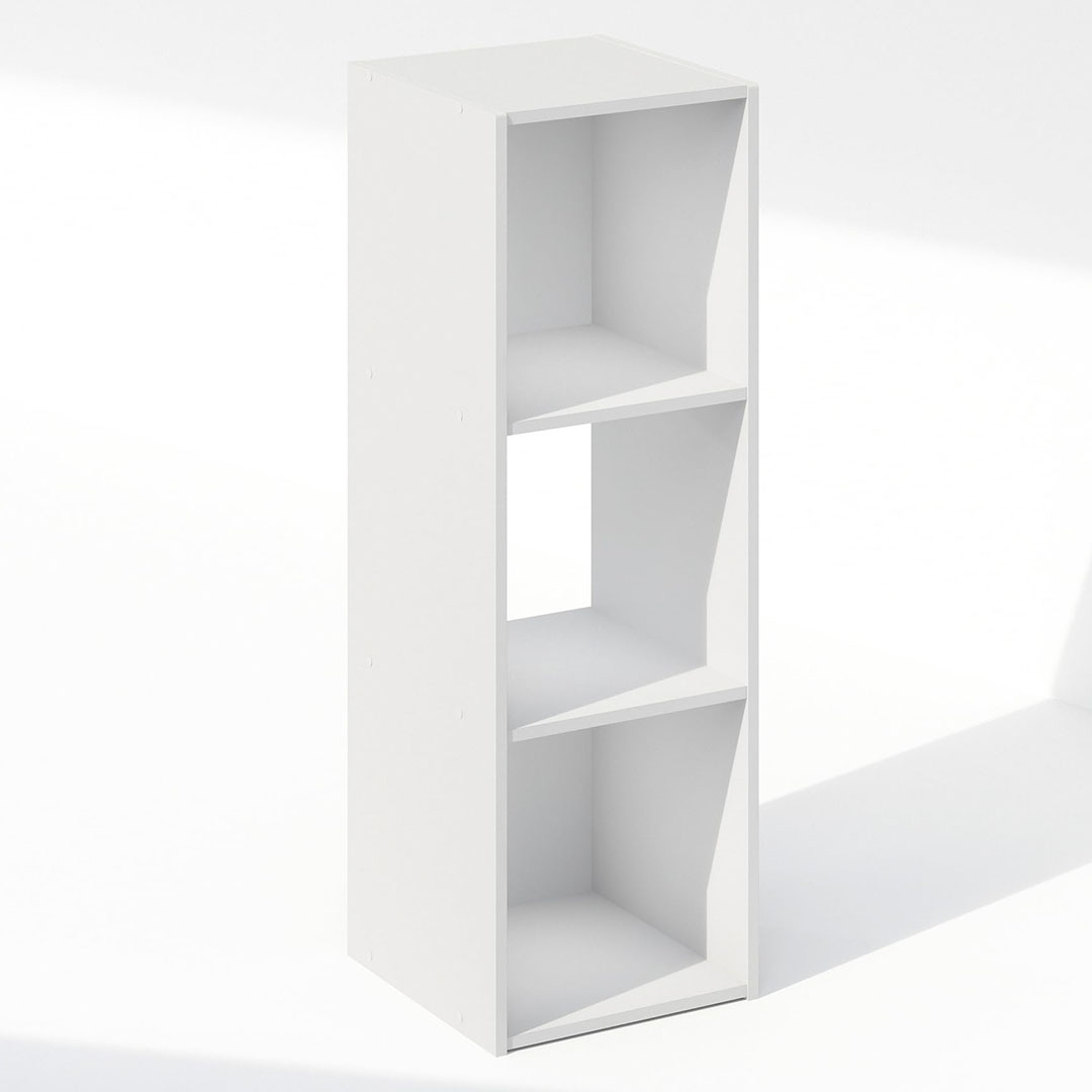 وحدة تخزين كتب واكسسوارات - 3 رف - أبيض